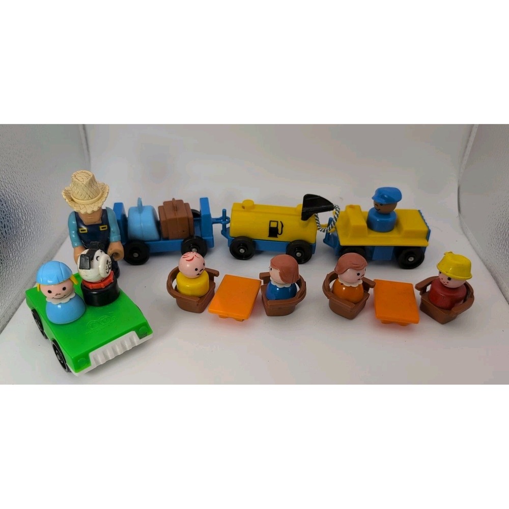 Vintage Fisher-Price Little People Airport Mix Lot people vehicles chairs